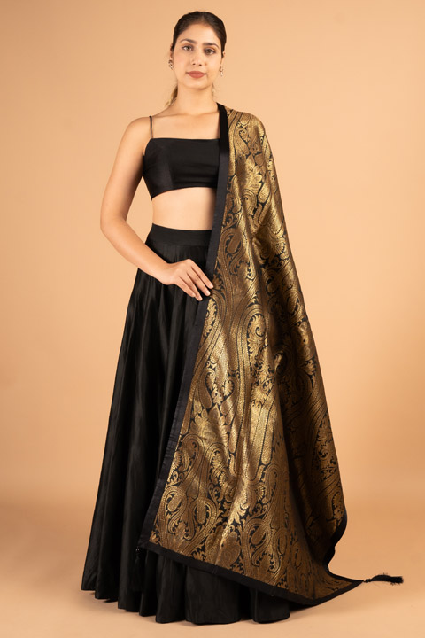 Black Banarasi Dupatta