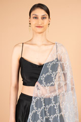 Blue Ruffle DupattaDSC07197