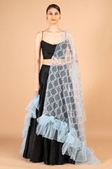 Blue Ruffle DupattaDSC07198