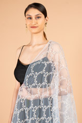 Blue Ruffle DupattaDSC07200