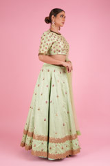 Green Embellished LehengaDSC00044
