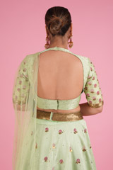 Green Embellished LehengaDSC00051