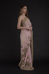 Pink Embroidered Saree_DTR2180
