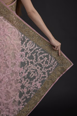 Pink Embroidered Saree_DTR2184