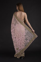 Pink Embroidered Saree_DTR2186