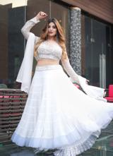 White sequin lehenga
