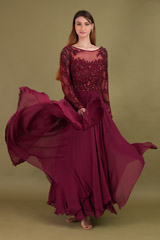 Windsor Wine Anarkali gown