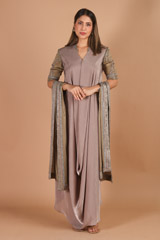 Sand Beige Cowl Kurta Set