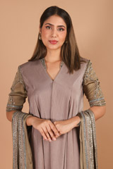 Sand Beige Cowl Kurta SetIMG_9479