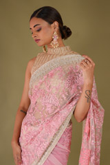 Pink and Gold Embroidered SareeDSC07297