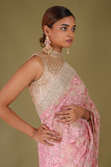 Pink and Gold Embroidered SareeDSC07298