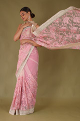 Pink and Gold Embroidered SareeDSC07301