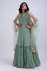 Mint green embellished gown with jacketIMG_6889