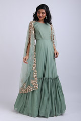 Mint green embellished gown with jacketIMG_6900