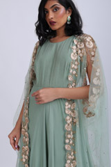 Mint green embellished gown with jacketIMG_6907
