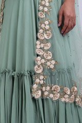 Mint green embellished gown with jacketIMG_6921