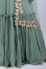 Mint green embellished gown with jacketIMG_6922