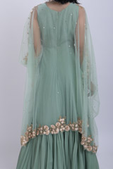 Mint green embellished gown with jacketIMG_6935