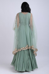 Mint green embellished gown with jacketIMG_6936