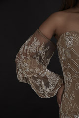 Coffee Brown Floral Gown_DTR0089