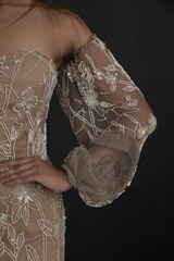 Coffee Brown Floral Gown_DTR0090