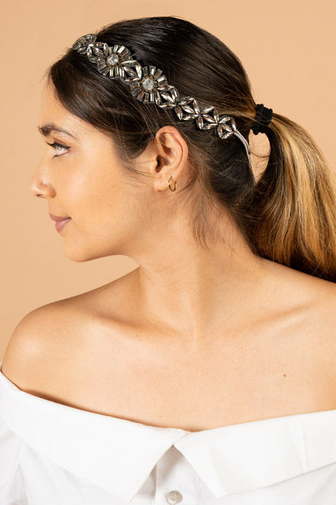Black and Bronze Embellished Head Band