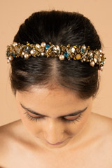 Gold and Blue Embellished Head BandDSC07080