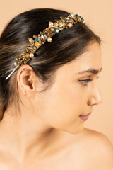 Gold and Blue Embellished Head BandDSC07082
