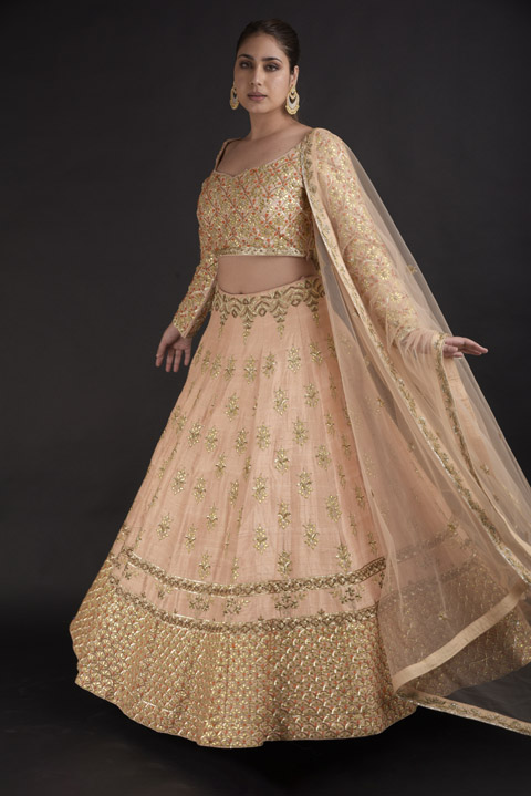 Beige Embellished Lehenga