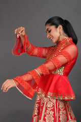Flaming Red Peplum LehengaIMG_7839