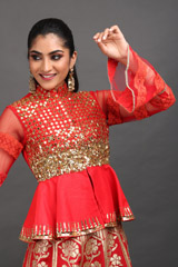 Flaming Red Peplum LehengaIMG_7848
