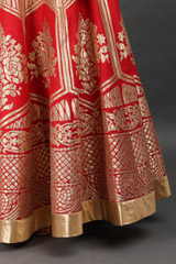 Flaming Red Peplum LehengaIMG_7853