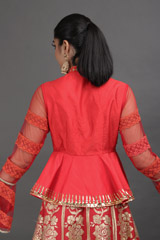 Flaming Red Peplum LehengaIMG_7854