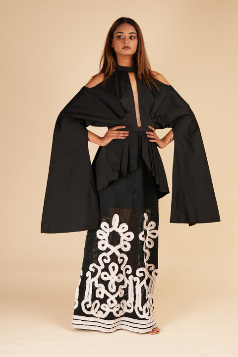 Black Kimono Style Gown