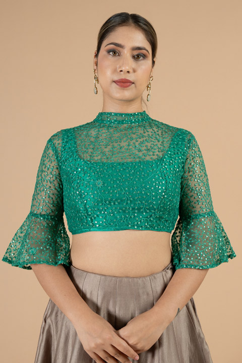Light green embroidered Blouse