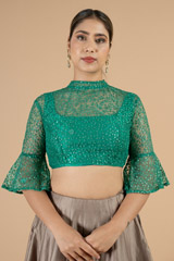 Light green embroidered BlouseDSC07104