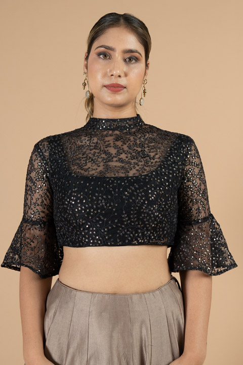 Black Embellished Blouse
