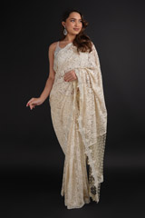 Ivory Embroidered SareeDSC06049