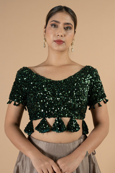Green Sequin Blouse