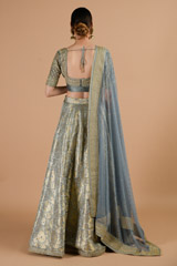 Cement Grey Banarasi Lehenga_DTR4555-1