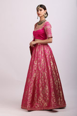 Dark Pink Banarasi LehengaIMG_8917