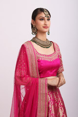 Dark Pink Banarasi LehengaIMG_8932