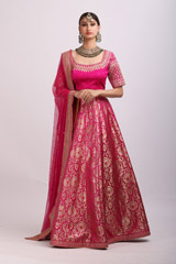 Dark Pink Banarasi Lehenga