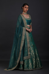Teal Blue Banarasi LehengaIMG_1711