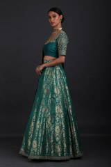 Teal Blue Banarasi LehengaIMG_1714