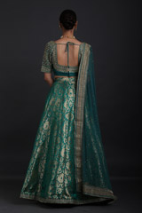 Teal Blue Banarasi LehengaIMG_1743