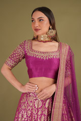 Magenta Banarasi LehengaDSC00308