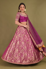 Magenta Banarasi LehengaDSC00312
