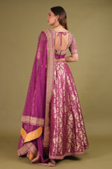 Magenta Banarasi LehengaDSC00313