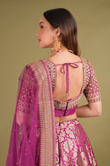 Magenta Banarasi LehengaDSC00314